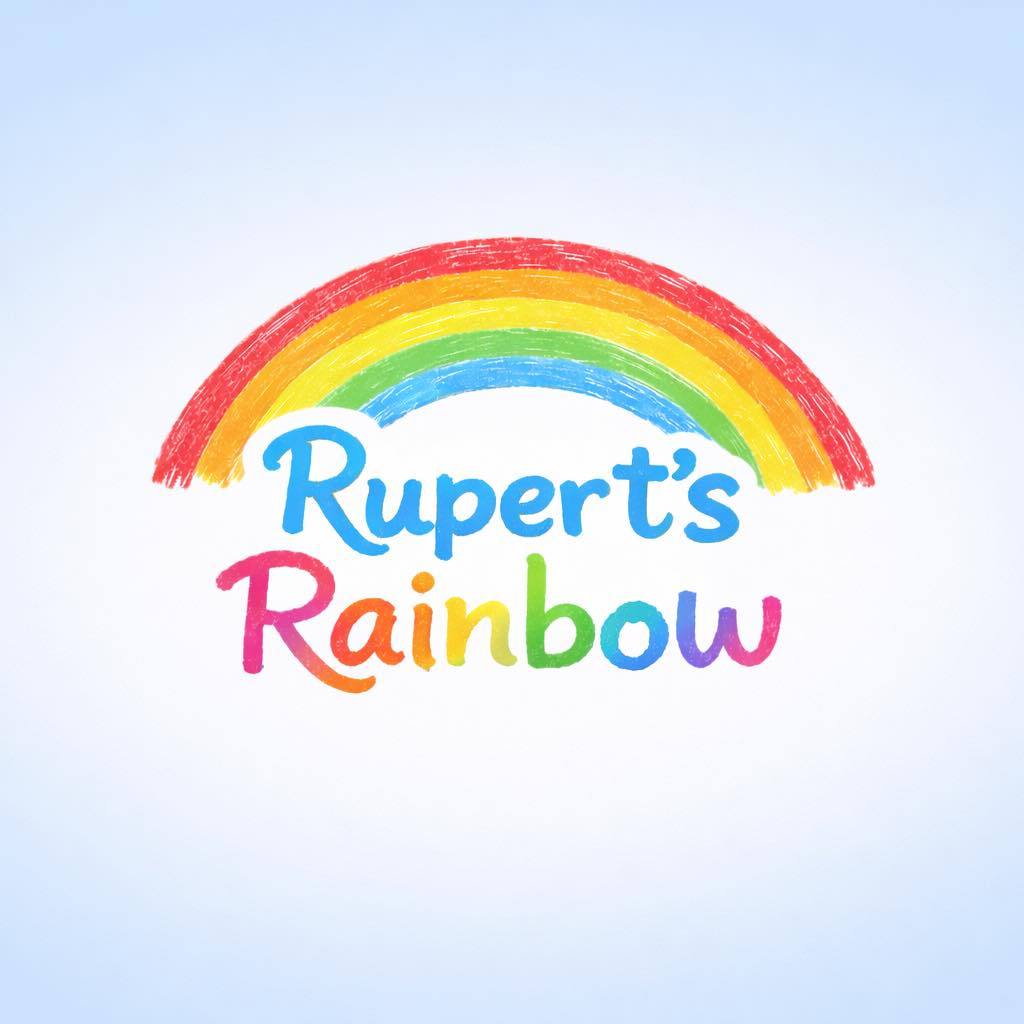 Codi arian ar gyfer logo Enfys Rupert